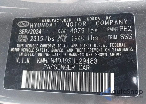 2025 Hyundai Elantra Hybrid Limited from USA, damaged, VIN KMHLN4DJ9SU129483